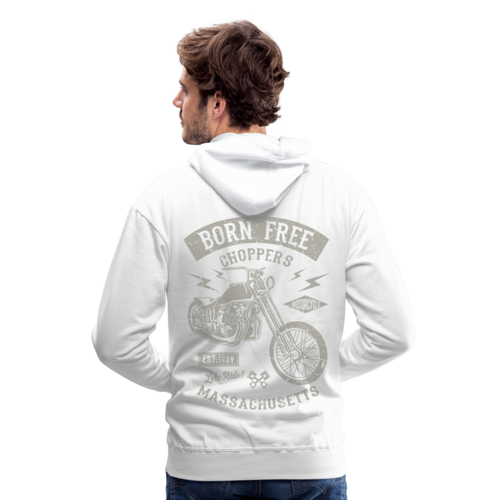 choppers Born Free Motorcycle Men’s Premium Hoodie - white