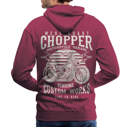 West Coasr Chopper Motorcycle Garage Men’s Premium Hoodie - bordeaux