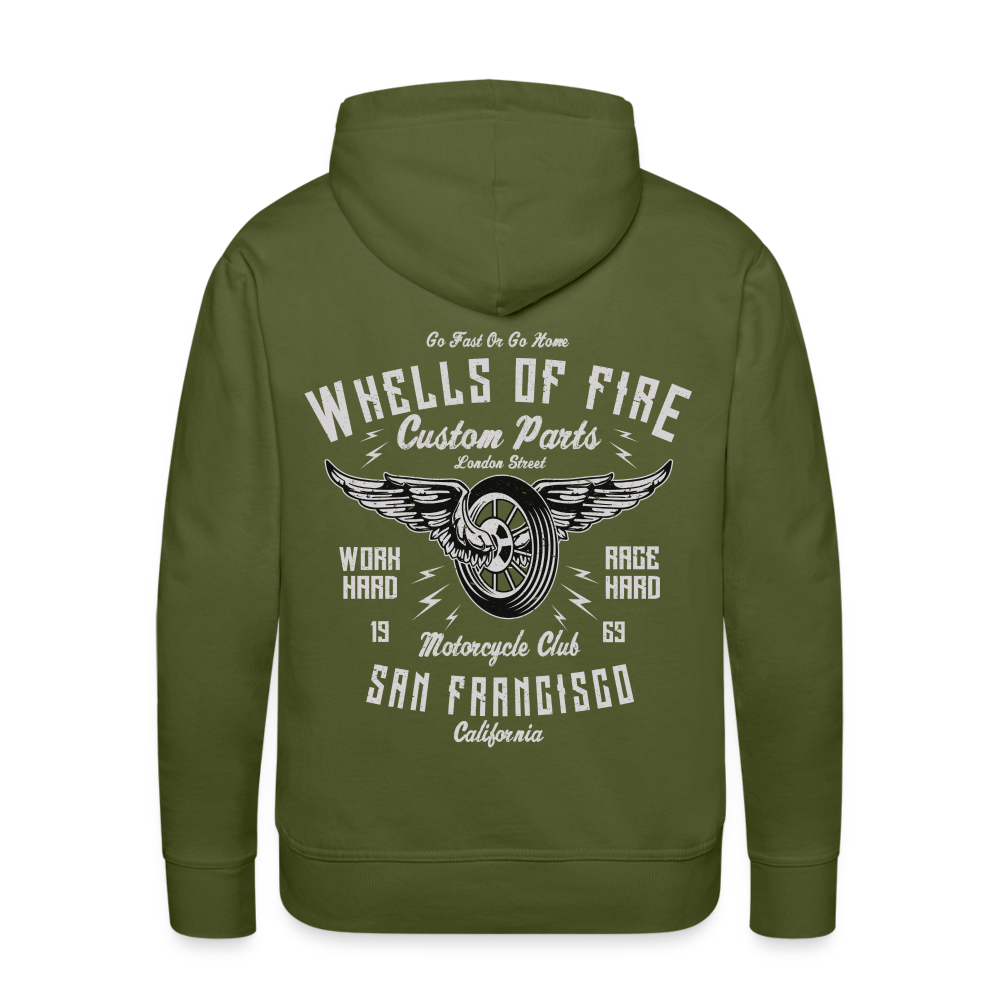 Wheels of fire Motorcycle Club Men’s Premium Hoodie - olive green