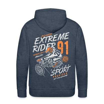 Extremerider Motorcycle Men’s Premium Hoodie - heather denim