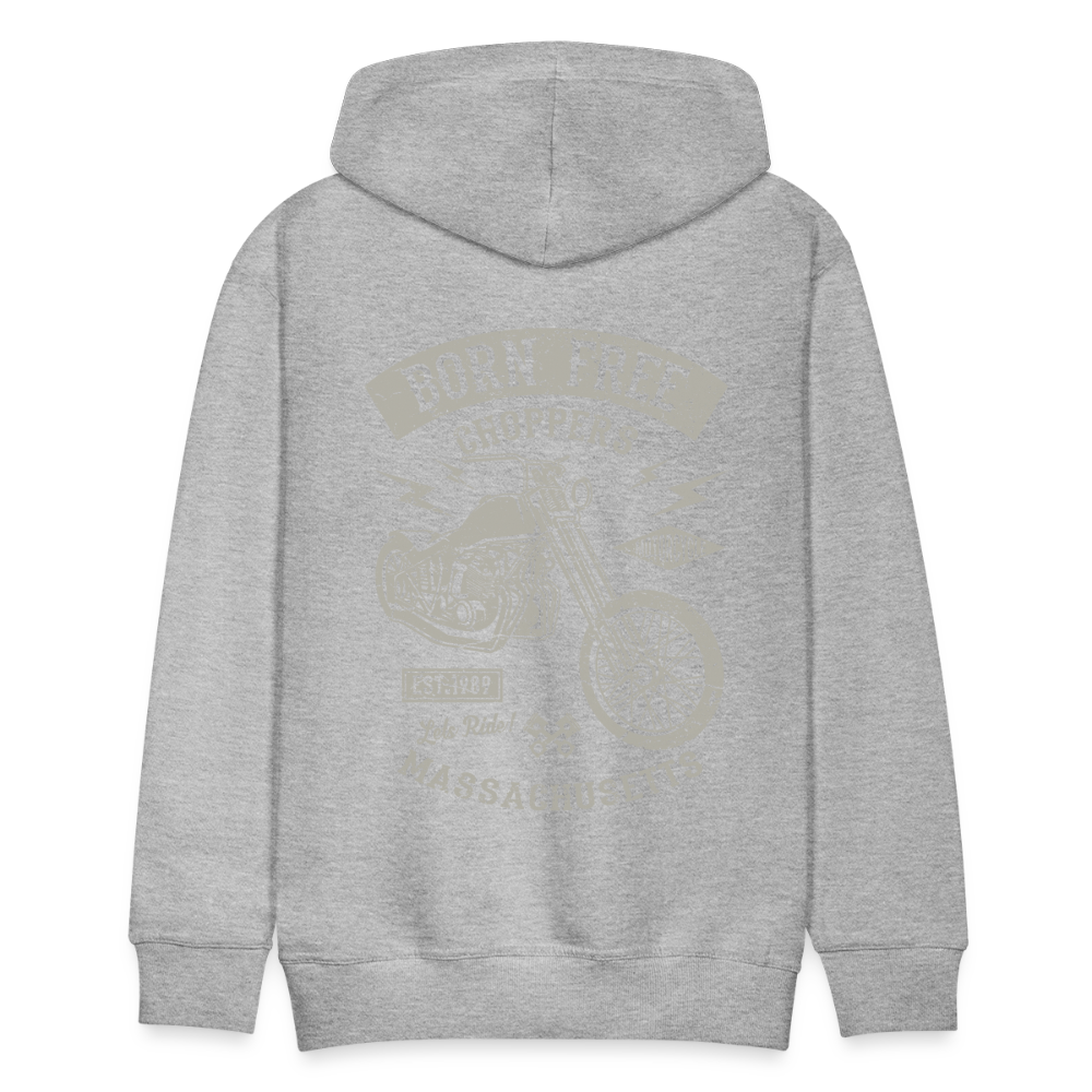 choppers Born Free Motorcycle Men’s Premium Hoodie - heather grey