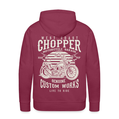 West Coasr Chopper Motorcycle Garage Men’s Premium Hoodie - bordeaux