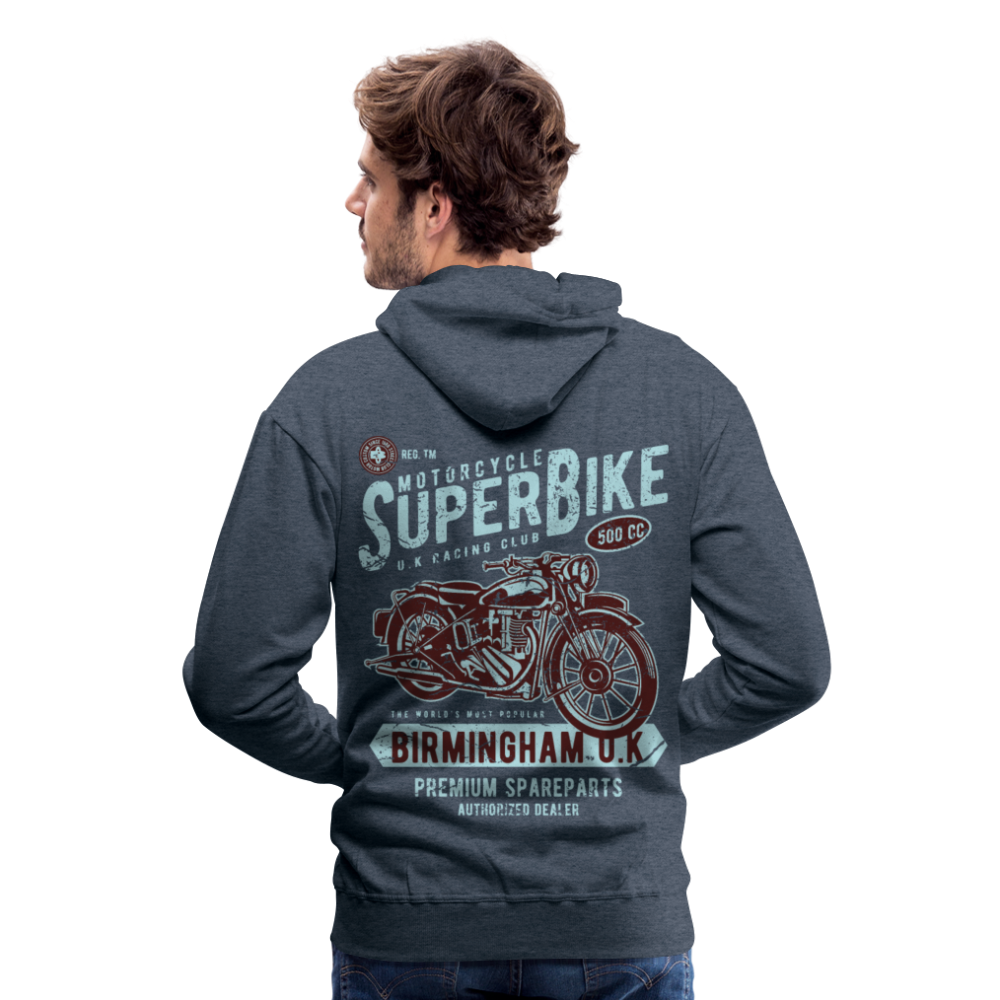 Super Bike Motorcycle Men’s Premium Hoodie - heather denim