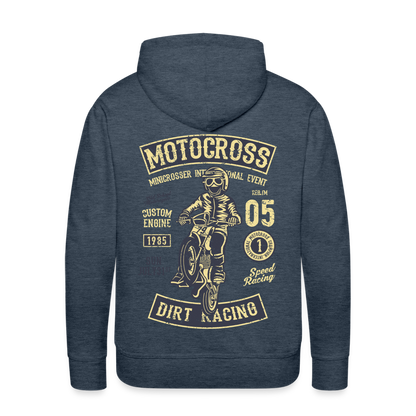 Motocross design Motorcycle Men’s Premium Hoodie - heather denim