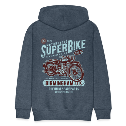 Super Bike Motorcycle Men’s Premium Hoodie - heather denim