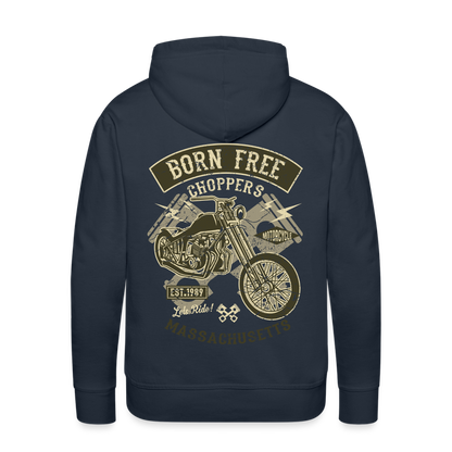 Born Free Choppers Motorcycle Men’s Premium Hoodie - navy