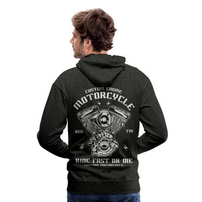 Ride Fast or Die Motorcycle Men’s Premium Hoodie - charcoal grey