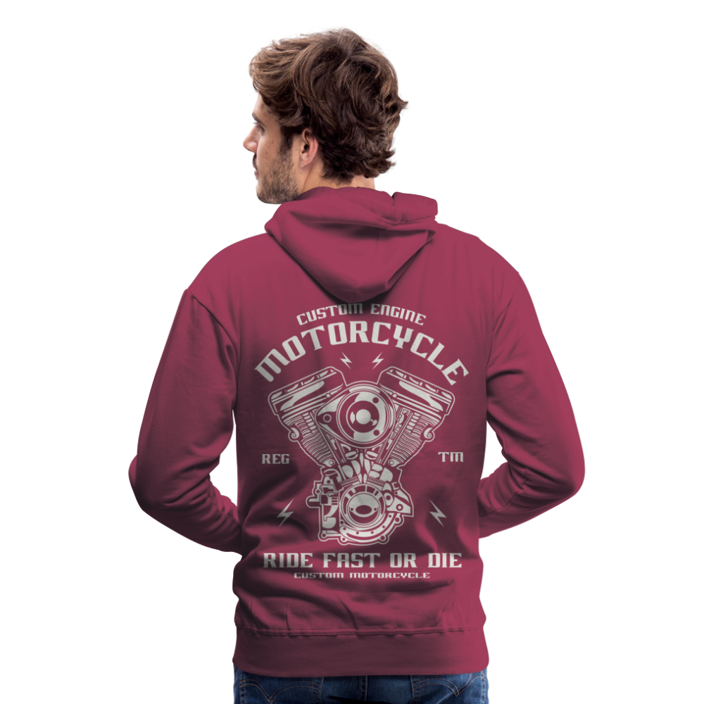 Ride Fast or Die Motorcycle Men’s Premium Hoodie - bordeaux