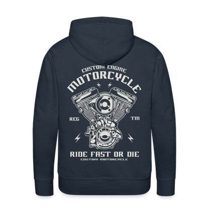 Ride Fast or Die Motorcycle Men’s Premium Hoodie - navy