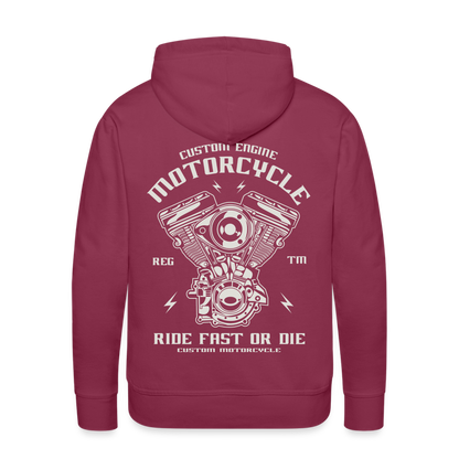 Ride Fast or Die Motorcycle Men’s Premium Hoodie - bordeaux