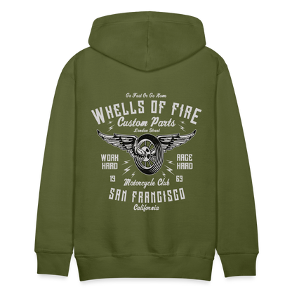 Wheels of fire Motorcycle Club Men’s Premium Hoodie - olive green