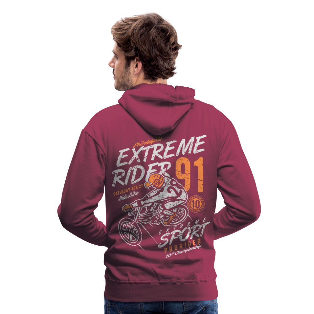 Extremerider Motorcycle Men’s Premium Hoodie - bordeaux