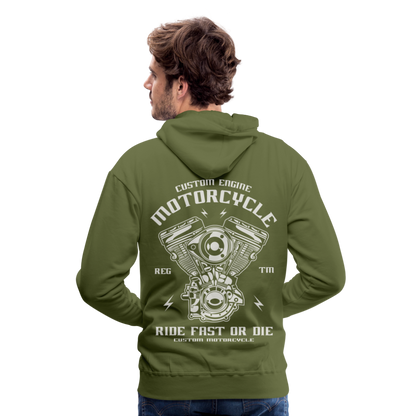 Ride Fast or Die Motorcycle Men’s Premium Hoodie - olive green