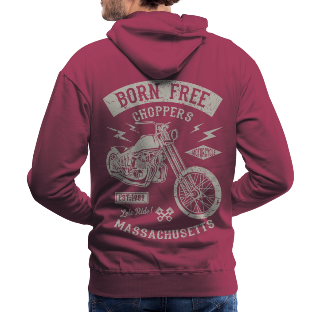 choppers Born Free Motorcycle Men’s Premium Hoodie - bordeaux