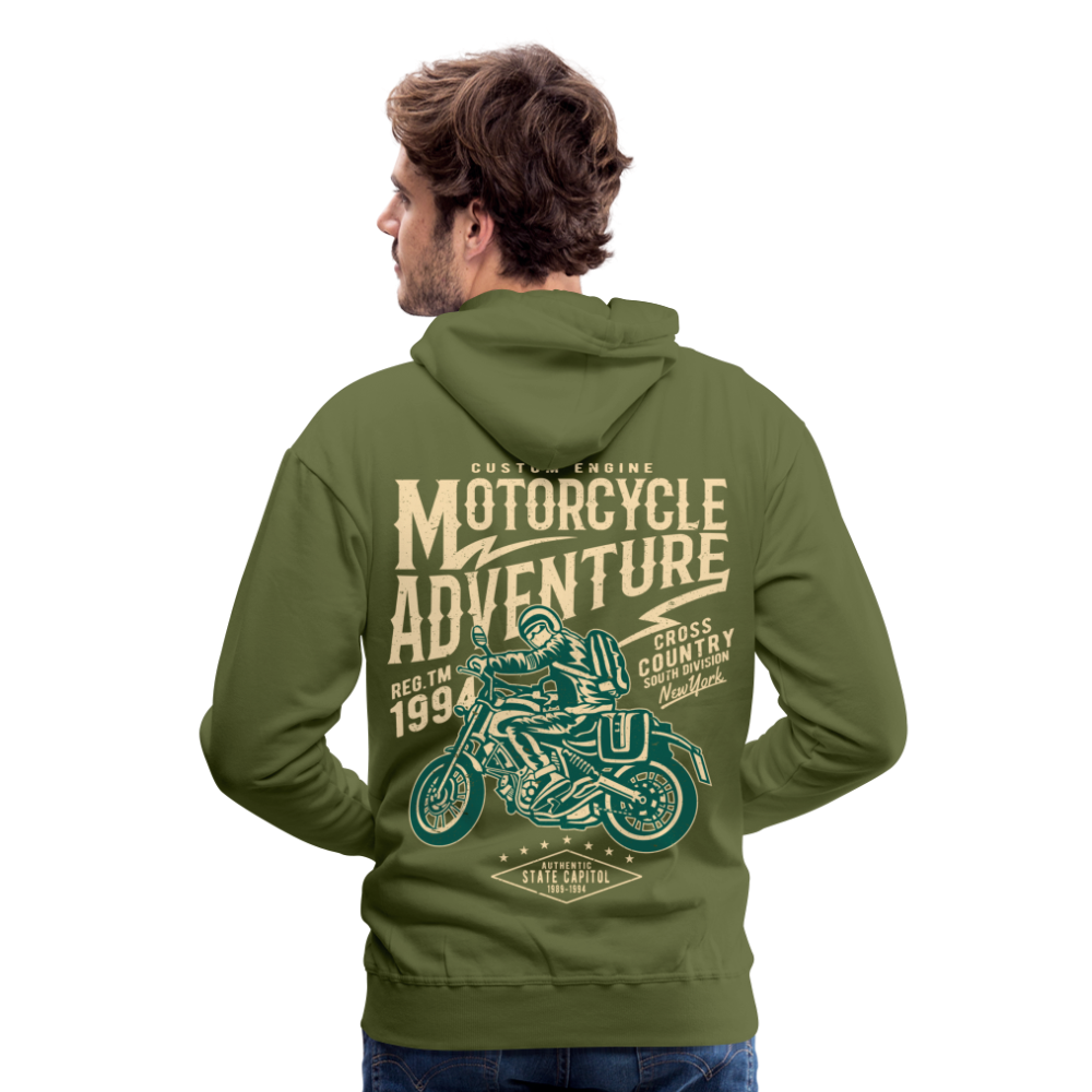 Motorcycle Adventure Men’s Premium Hoodie - olive green