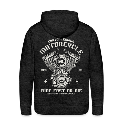 Ride Fast or Die Motorcycle Men’s Premium Hoodie - charcoal grey