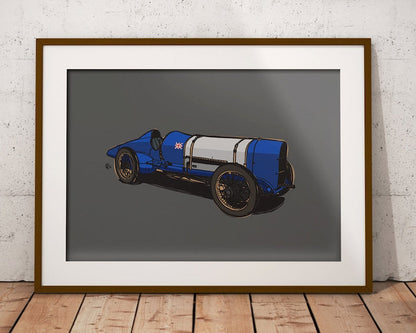 Land Speed Record - Sunbeam 350HP 'Blue Bird' Art Print_driver_clothing_drivi.store