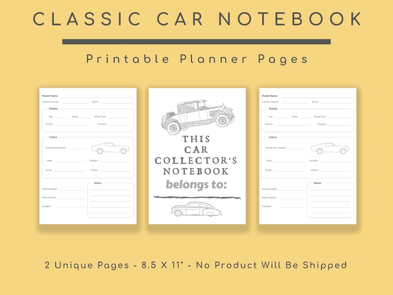 Vintage Automotive Collector's Notebook