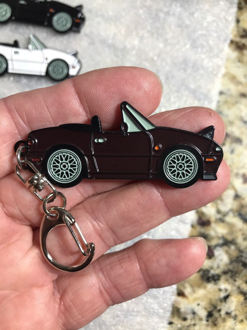 NA Miata Mk1 MX5 Keychains with BBS Wheels (6 Colors)_driver_apparel_drivi.store