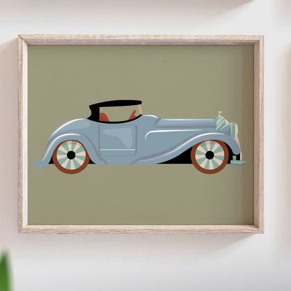 Vintage Car Collection Nursery Wall Art