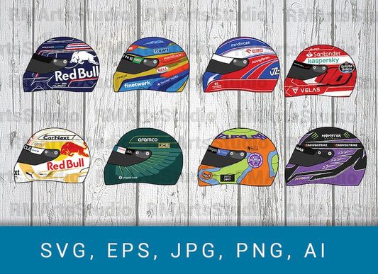 Formula 1 Helmets 2022 Bundle: SVG Cut Files for Racers