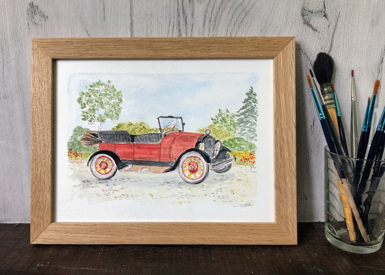 Custom Vehicle Art: Watercolor and Ink from Photo_driver_clothing_drivi.store