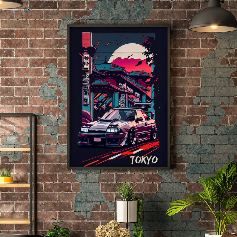 JDM Poster Print: Tokyo Street Car Wall Art_driver_clothing_drivi.store