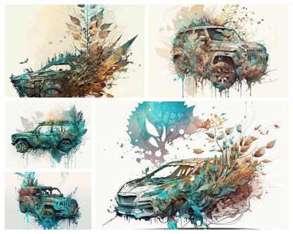 Watercolor Dream Cars: Artistic Automobile Visions