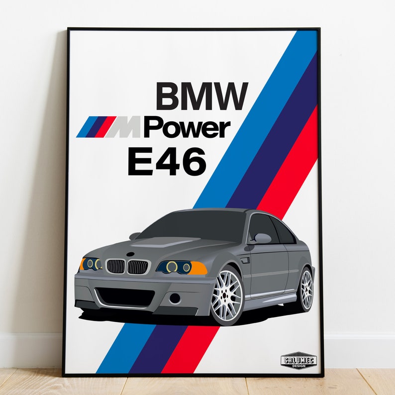 BMW E46 Racing Nostalgia: Retro Poster Decor