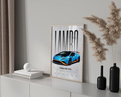 Lamborghini Huracán STO Digital Download | Hyper Car Poster_driver_clothing_drivi.store