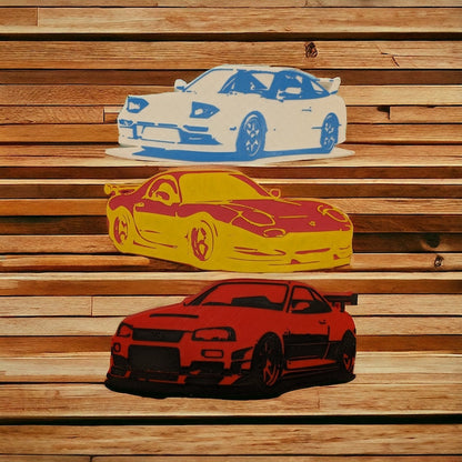 3D Printed JDM Sports Car Wall/Desk Art for Car Enthusiasts_driver_apparel_drivi.store