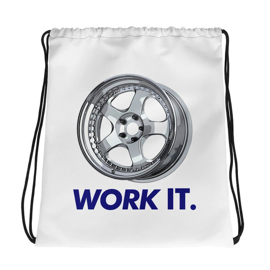 Work It JDM Wheel Drawstring Bag