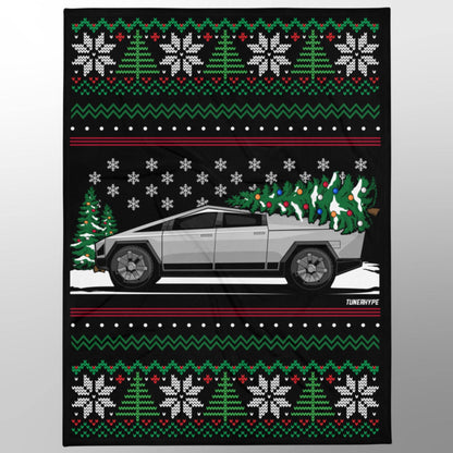 Couverture de Noël moche - Tesla Cybertruck - Pull de Noël moche, Cadeau de vacances pour les amateurs de voitures, Cadeau de Noël amusant, Noël moche, Cadeau Tesla