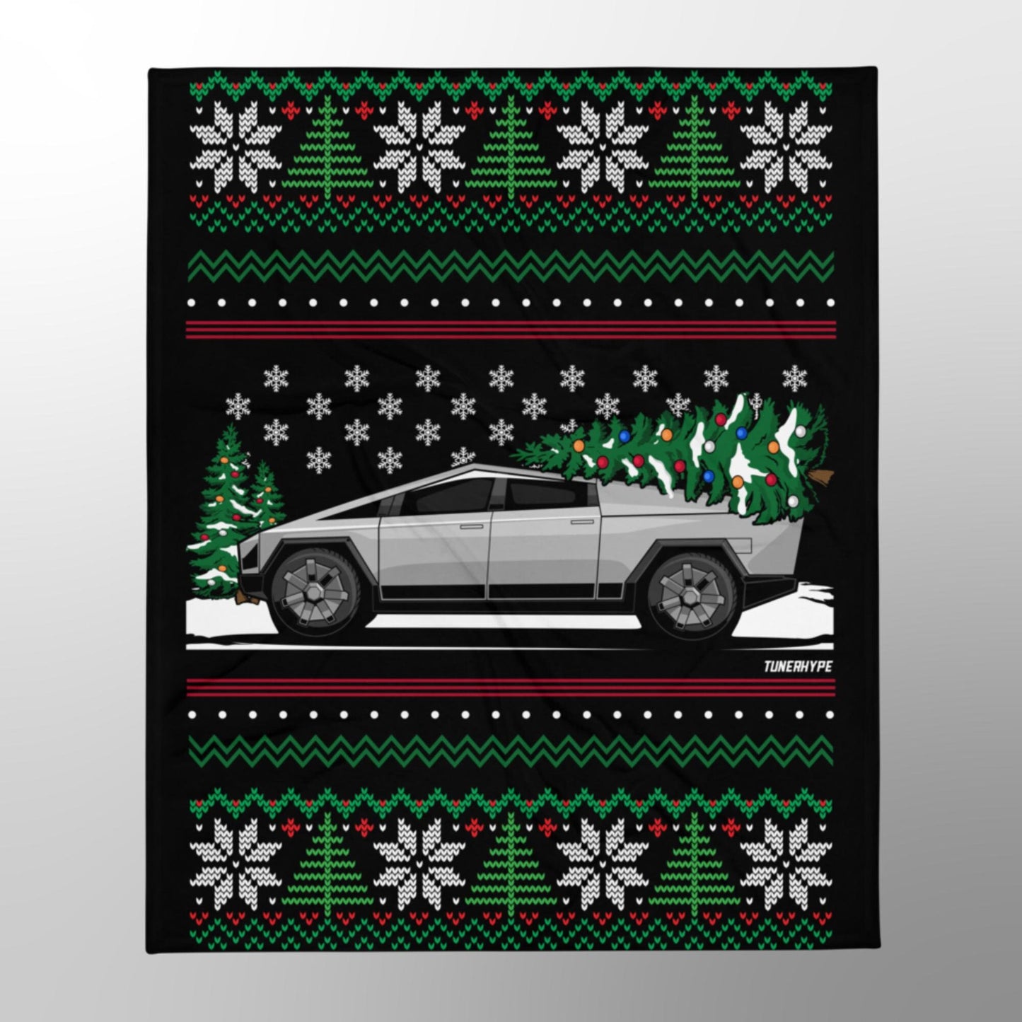 Couverture de Noël moche - Tesla Cybertruck - Pull de Noël moche, Cadeau de vacances pour les amateurs de voitures, Cadeau de Noël amusant, Noël moche, Cadeau Tesla