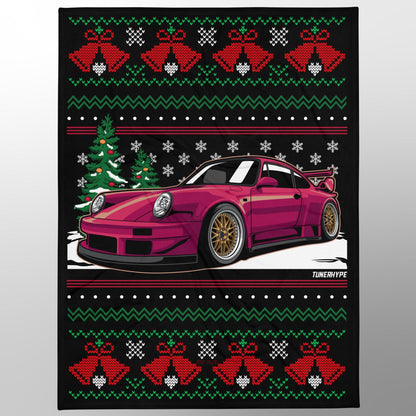 Hässliche Weihnachtsdecke - Porsche 911 964 in Rot - Hässlicher Weihnachtspullover, Weihnachtsgeschenk für Autofahrer, Lustiges Weihnachtsgeschenk, Hässlicher Weihnachtspullover