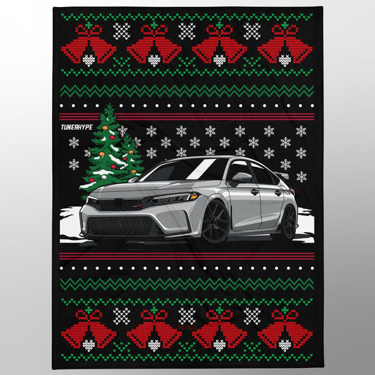 Hässliche Weihnachtsdecke - Honda Civic Type R FL5 in Grau - Hässlicher Weihnachtspullover, Weihnachtsgeschenk für Autofahrer, Lustiges Weihnachtsgeschenk, Hässliche Weihnachten