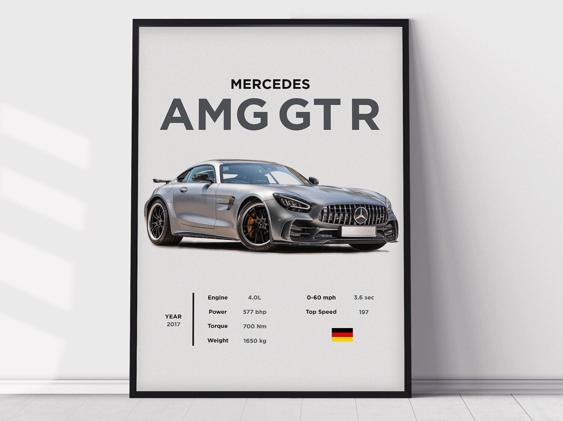 Mercedes AMG GT R Poster Print, Boys Room Decor, Home Office Art, Room Decor, Digital Posters, Car Posters