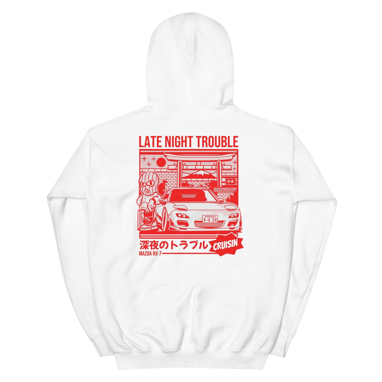 Embroidered "Late Night Trouble" JDM Hoodie