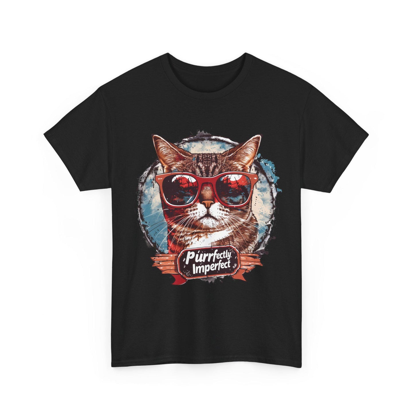 Purrfectly Imperfect Retro Graphic T-Shirt, Vintage Unisex Adult T Shirt, Vintage Kitten T Shirt, Cat T-Shirt, Funny Shirt, Retro Gifts