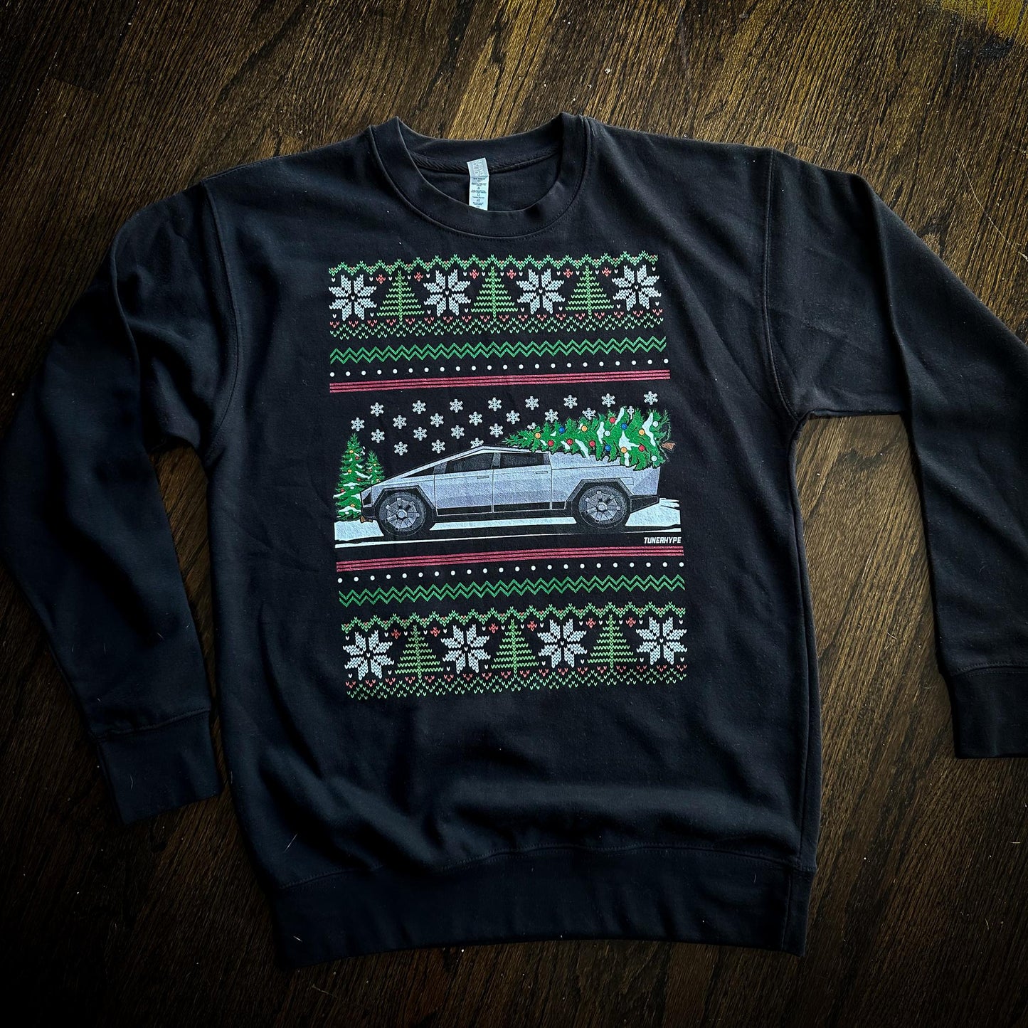 Couverture de Noël moche - Tesla Cybertruck - Pull de Noël moche, Cadeau de vacances pour les amateurs de voitures, Cadeau de Noël amusant, Noël moche, Cadeau Tesla