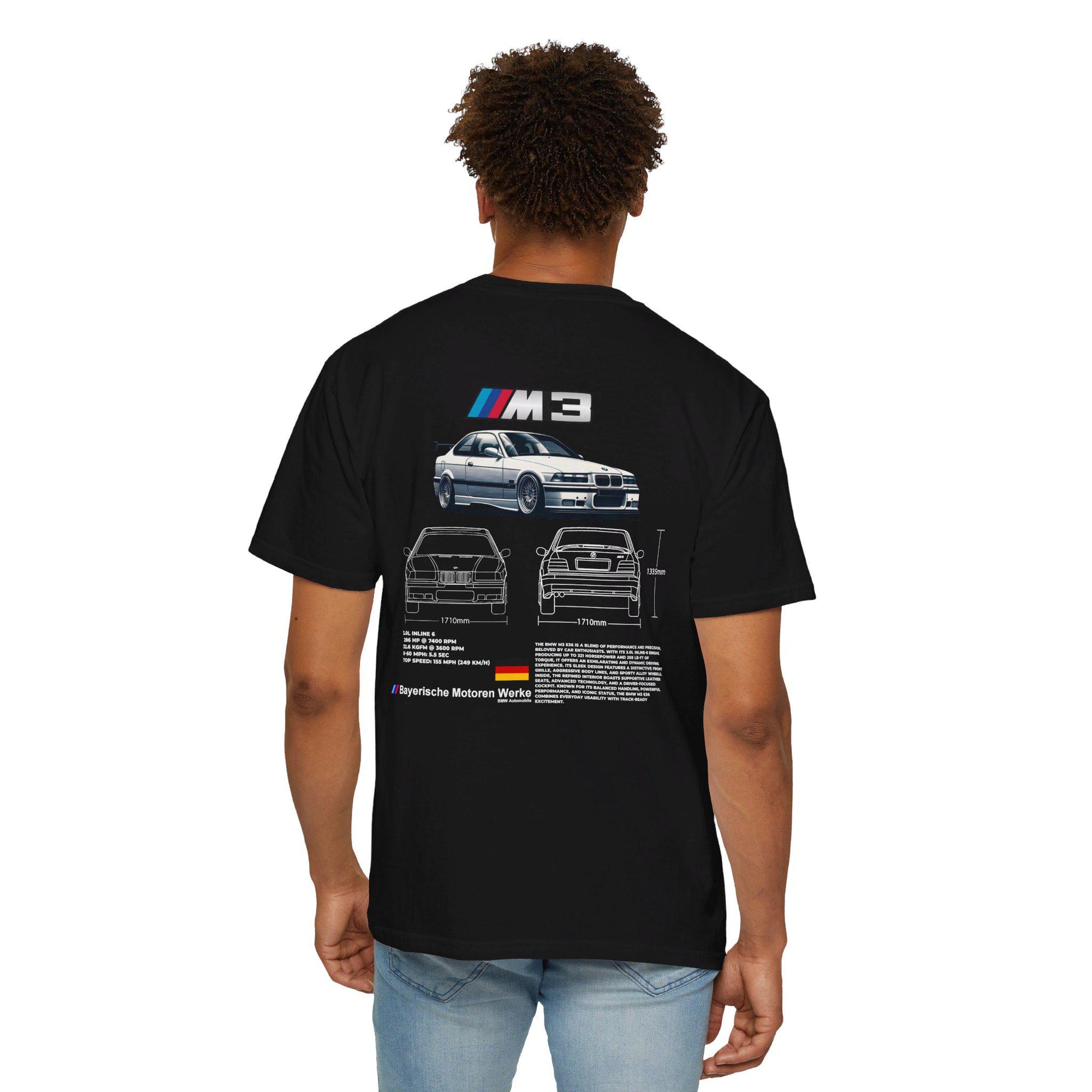 BMW M3 E36 Spec Tee - Boosted Gear Co, Euro Car Shirt, Cool Unisex Tee, Casual Motorsport Top, Unique Graphic Car Apparel