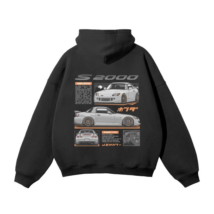 Mugen Honda S2000 Hoodie - Premium Cotton, Heavyweight Cut - Car Guy Holiday Gift - JDM Honda - S2000 Hoodie, Type R, Civic Gift, Integra